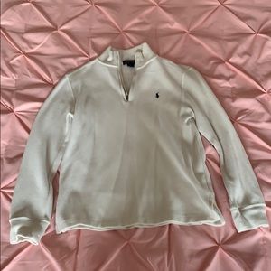 White half zip up Polo pullover